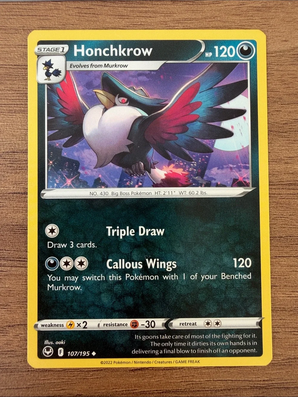 🕊️ Flying Pokémon Card Lot | Honchkrow Sirfetch'd Bombirdier Hawlucha ✨5/$25✨